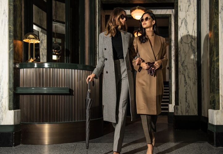 Women's custom gray and camel overcoats, thumbnail
