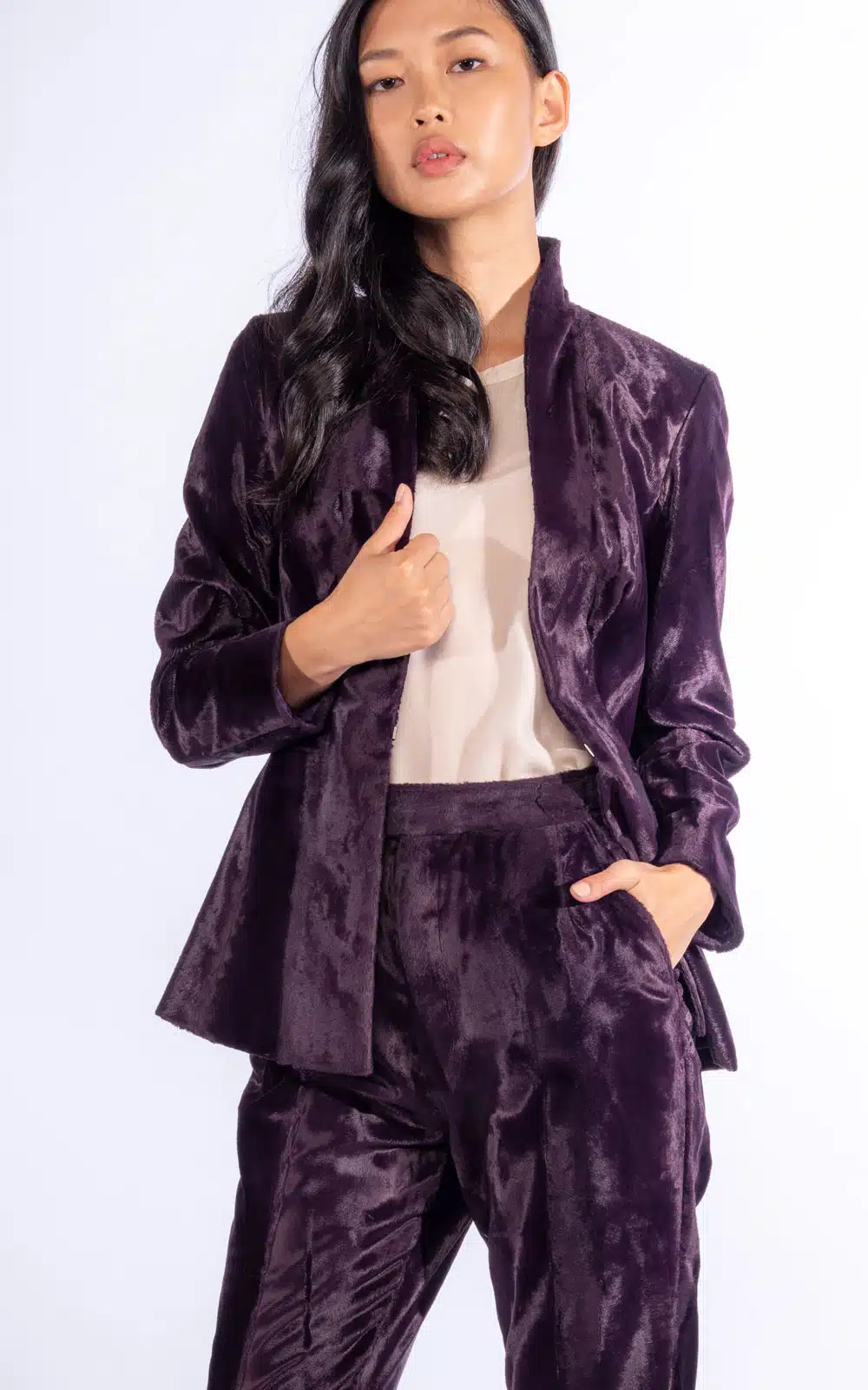 Women's Custom Purple Velvet Suit