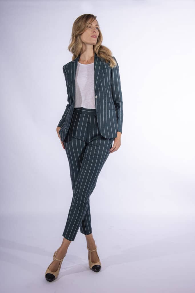 MAB Bespoke Womens - Green Stripe Suit