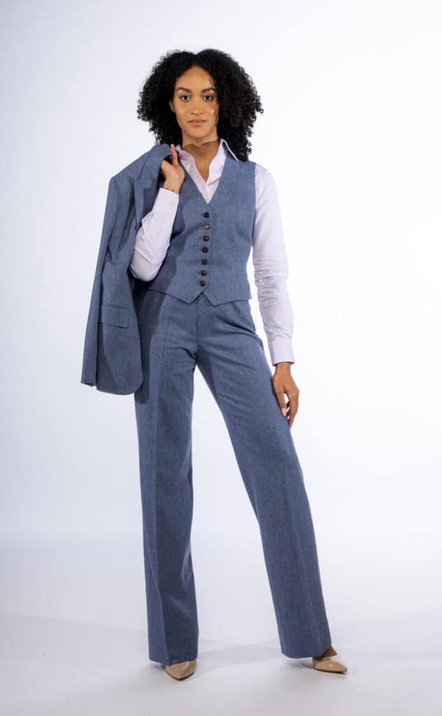 MAB Bespoke Womens - Blue Suit with vest