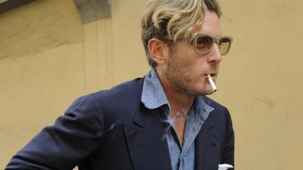 Lapo Elkann in a navy blazer
