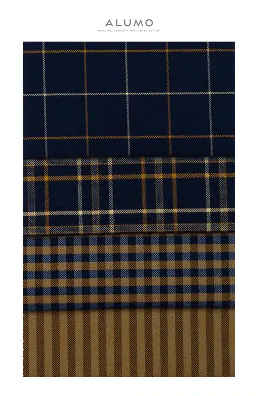 Alumo Flannel Shirting fabric samples for Michael Andrews Bespoke