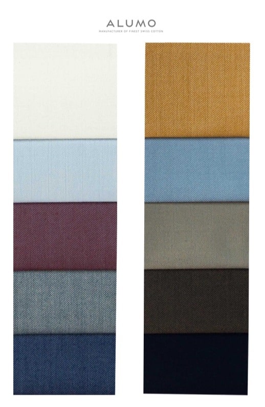 Alumo Flannel Shirting fabric samples for Michael Andrews Bespoke Alumo Flannel Shirting fabric samples for Michael Andrews Bespoke