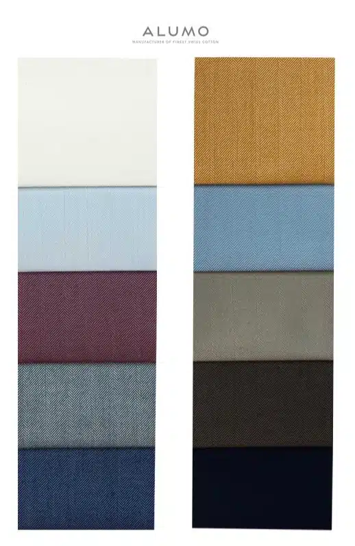 Alumo Flannel Shirting fabric samples for Michael Andrews Bespoke