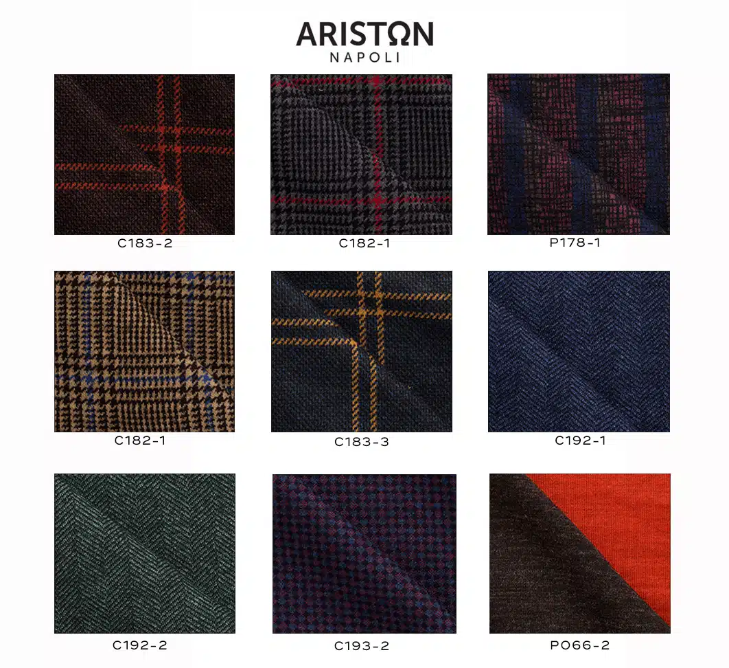Ariston Plaid Check Jersey Fabric Samples for Michael Andrews Bespoke