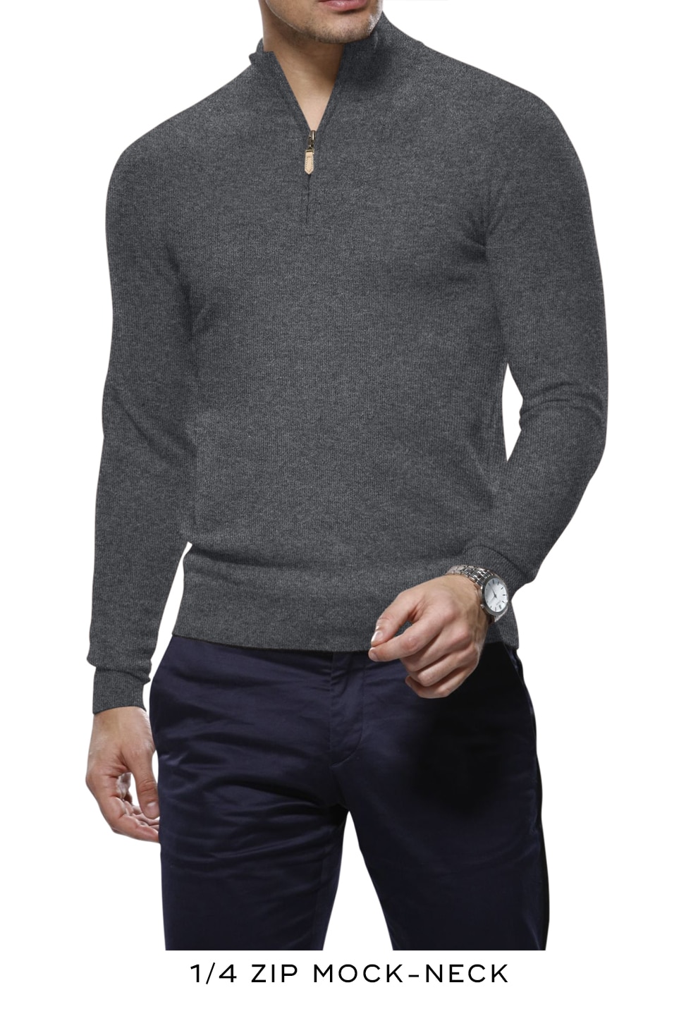 Michael Andrews Quarter Zip Mock Neck