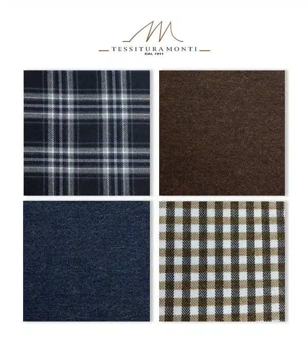 Monti flannel shirting fabric samples for Michael Andrews Bespoke