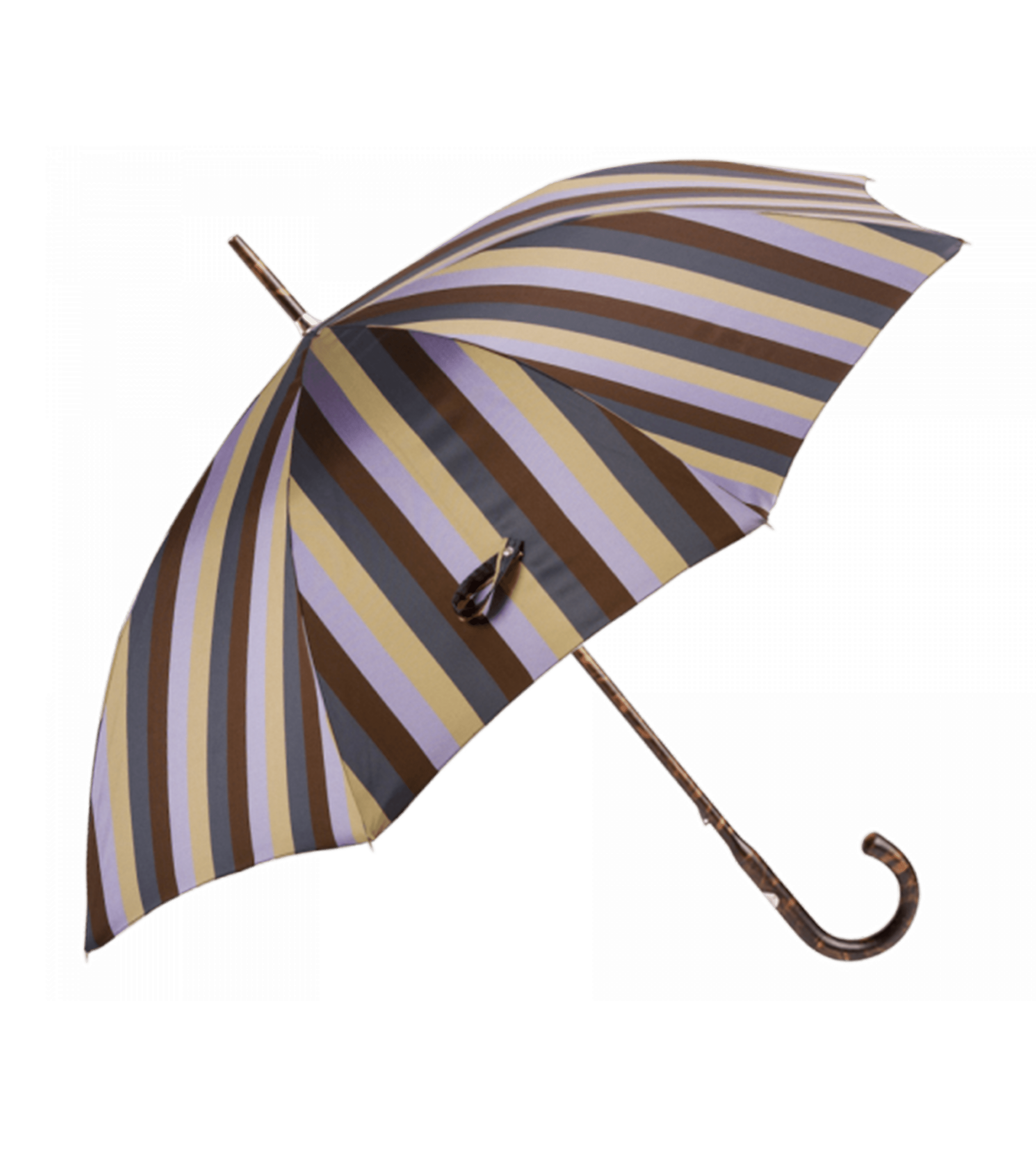 chocolate brown striped patio umbrella Skagerak Messina 300 x 300 cm, Light apricot Fiberglass ribs are tougher Passotti Striped Umbrella - Hickory
