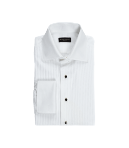 White Plisse Front Tuxedo Shirt - He Spoke Style Shop