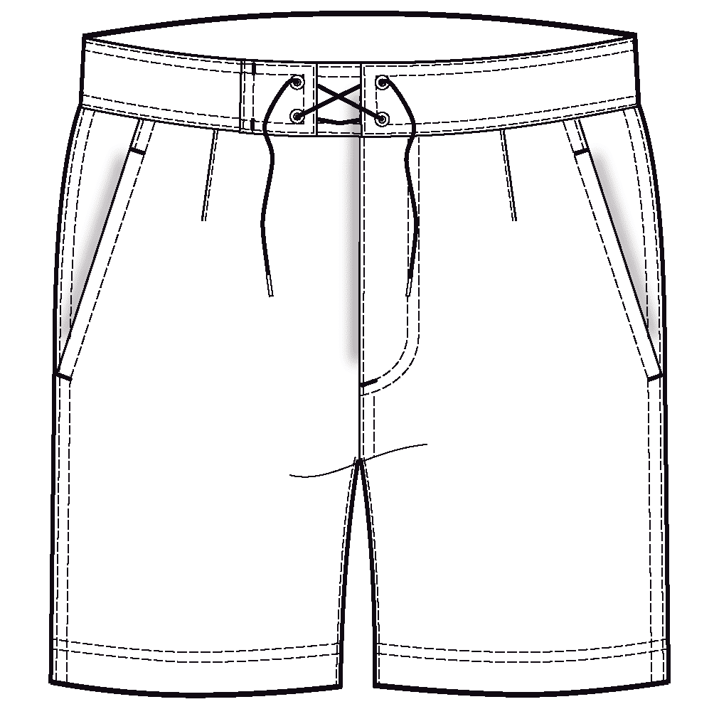 Custom Board Short with Drawstring Illustration