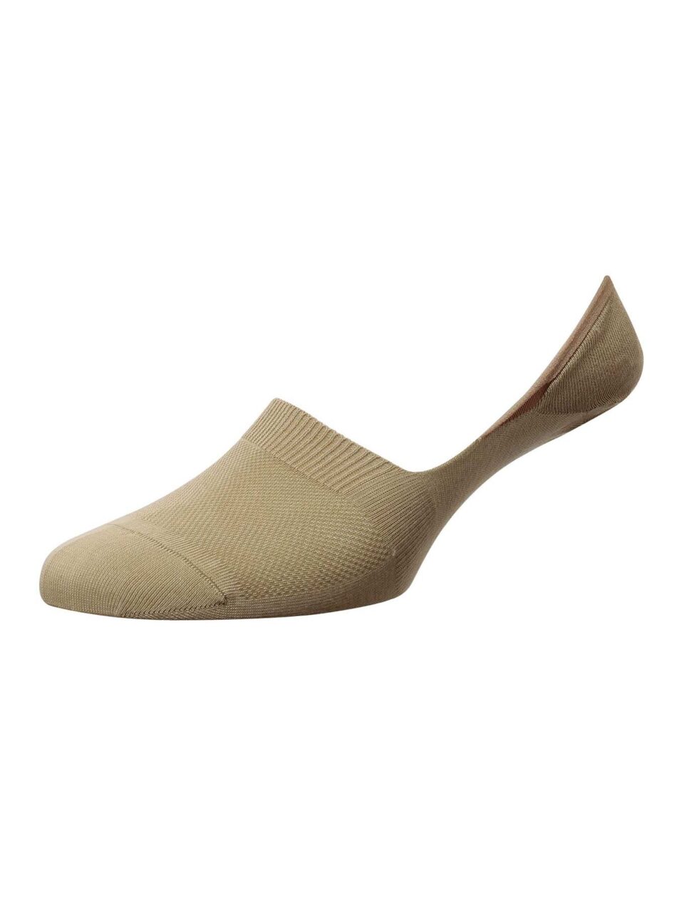 (product) Pantherella Seville No-Show Cotton Socks - Light Khaki