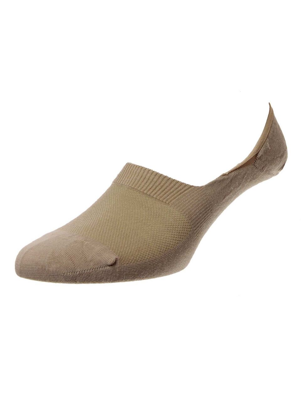 (product) Pantherella Mahon Wool No-Show Socks - Light Khaki