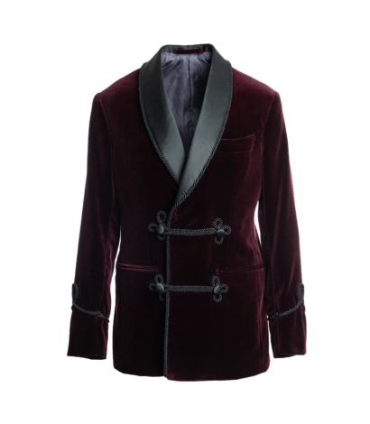 Burgundy Velvet Smoking Jacket