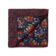 (product) Maroon Medallion and Floral Print Double Sided Pocket Square, folded