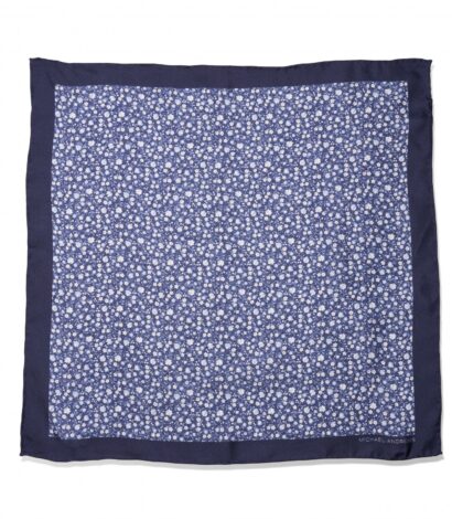(product) Blue Small Floral Pocket Square - custom suits nyc bespoke tailor midtown, noho