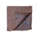 (product) Tan & Blue Geometric Dots & Floral Double Sided Pocket Square, folded
