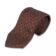 (product) Brown with Maroon & Gold Medallion Silk Necktie, rolled