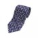 Navy and White Large Geometric Print Silk Necktie