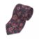 (product) Navy with Red & Brown Floral Silk Necktie, rolled