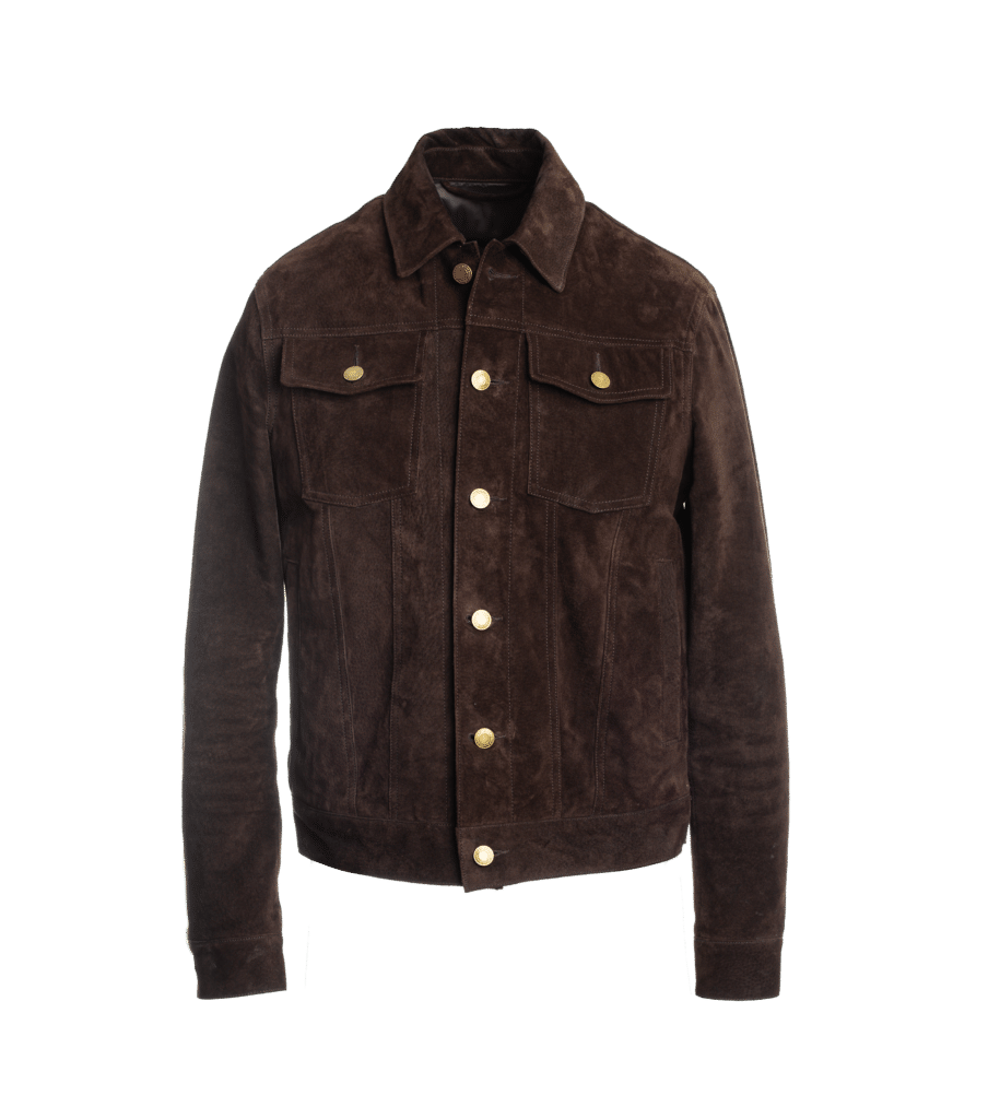 Michael Andrews Bespoke | Brown Suede Trucker Jacket