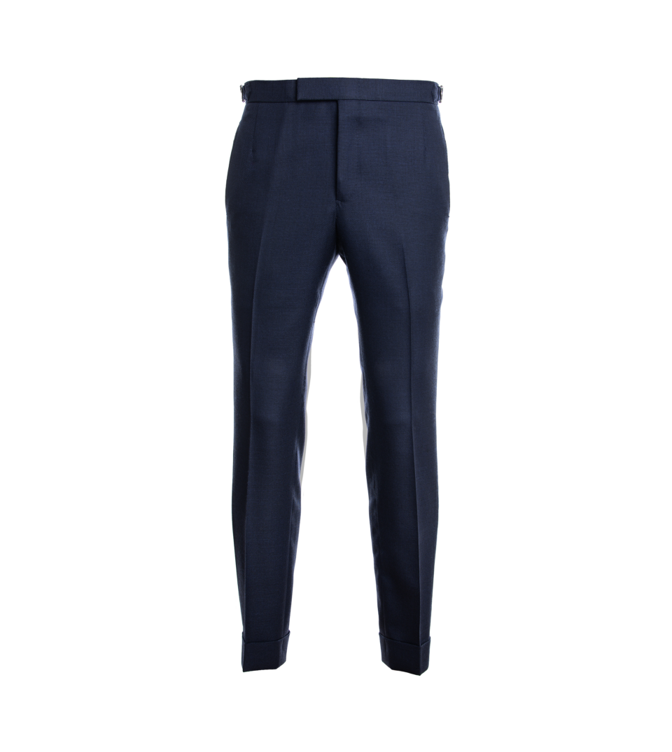 Navy Blue Hopsack Pants - He Spoke Style Shop