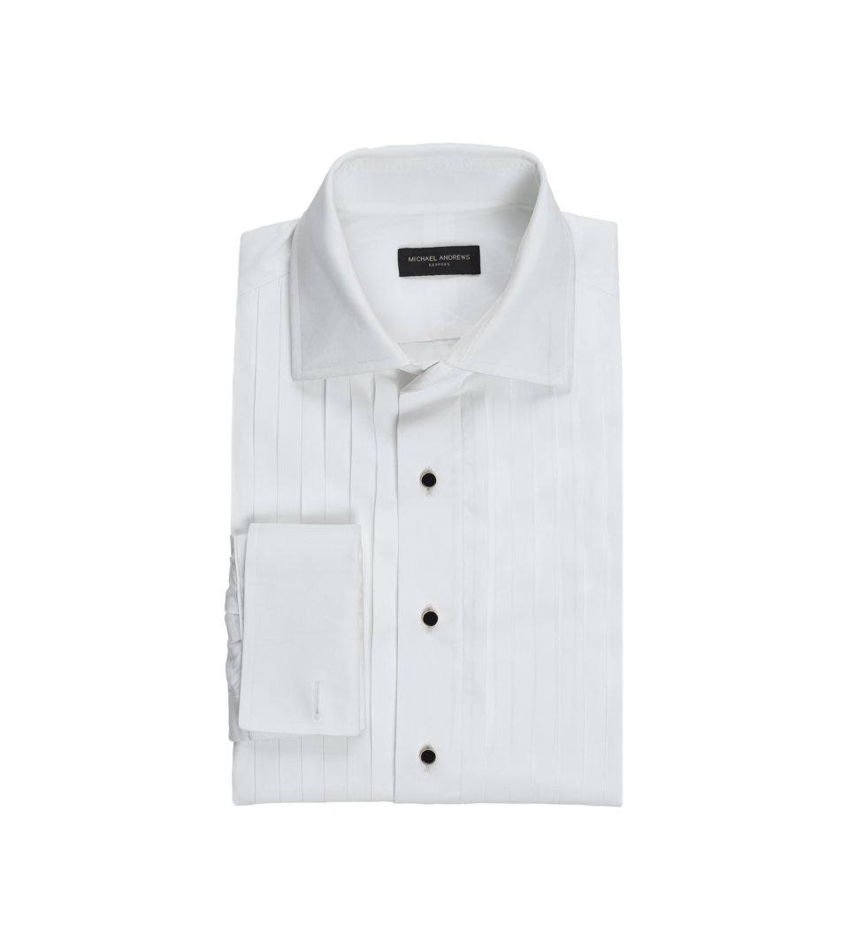 (product) Pleated Front Tuxedo Shirt by He Spoke Style