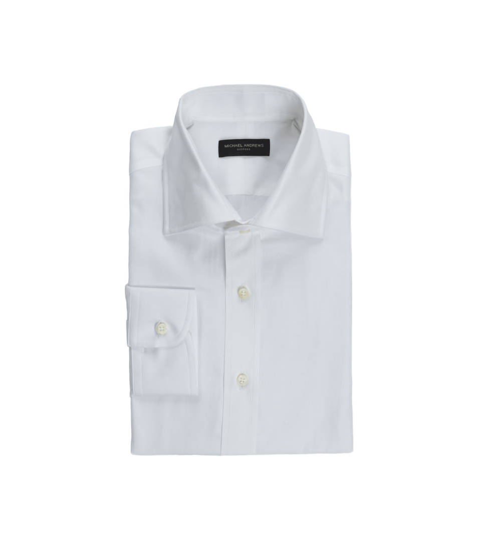 White Cotton Twill Dress Shirt - He Spoke Style Shop