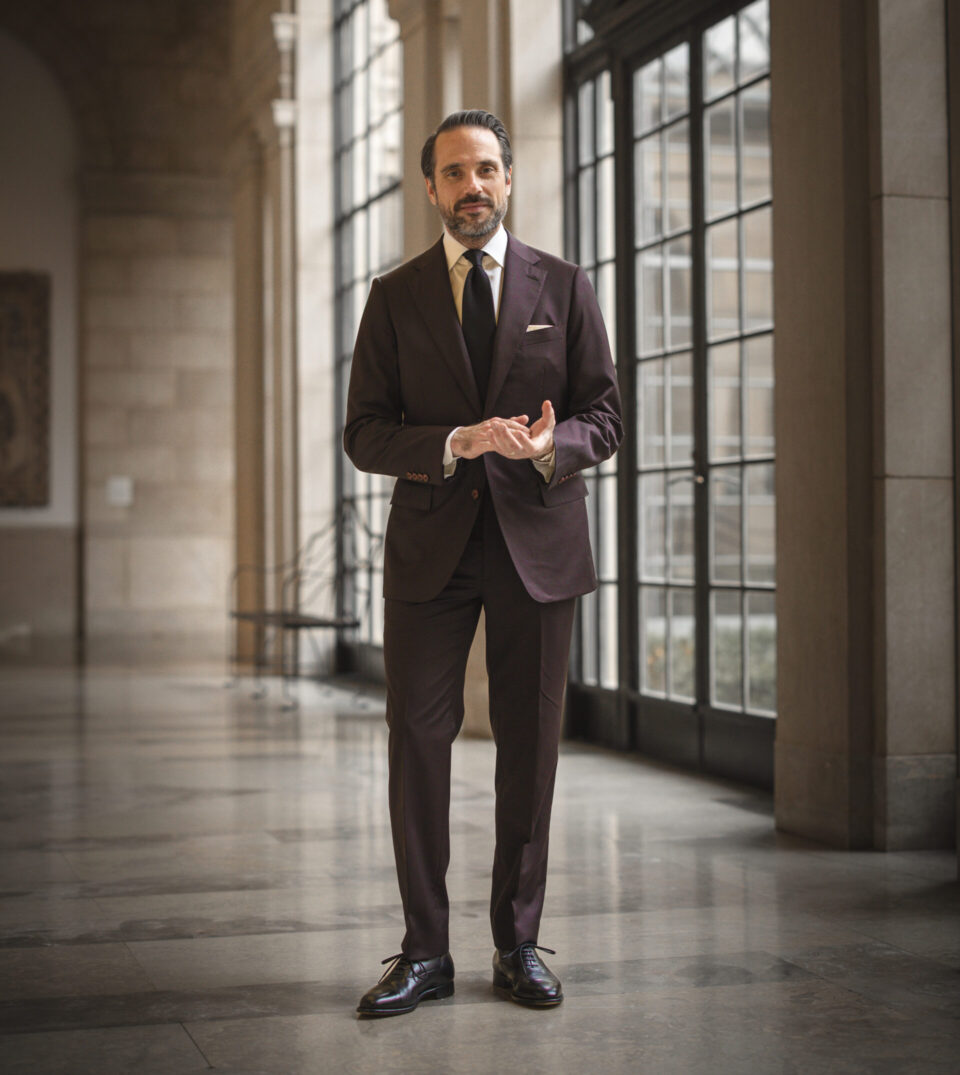 Brian in Burgundy Suit - custom suits nyc bespoke tailor midtown, noho