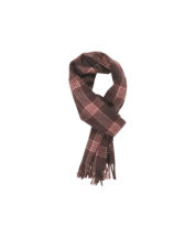 Claret Cream Navy House Check Cashmere Scarf