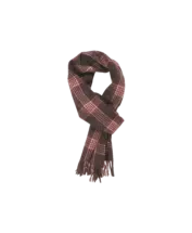 Claret Cream Navy House Check Cashmere Scarf