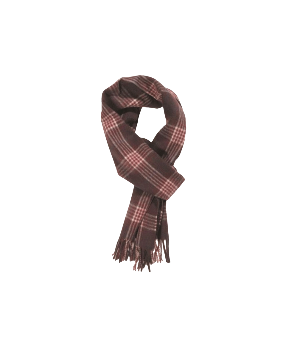 Claret Cream Navy House Check Cashmere Scarf - He Spoke Style Shop