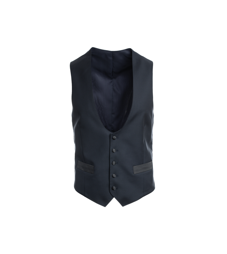 Midnight Navy Blue Tuxedo Vest - He Spoke Style Shop