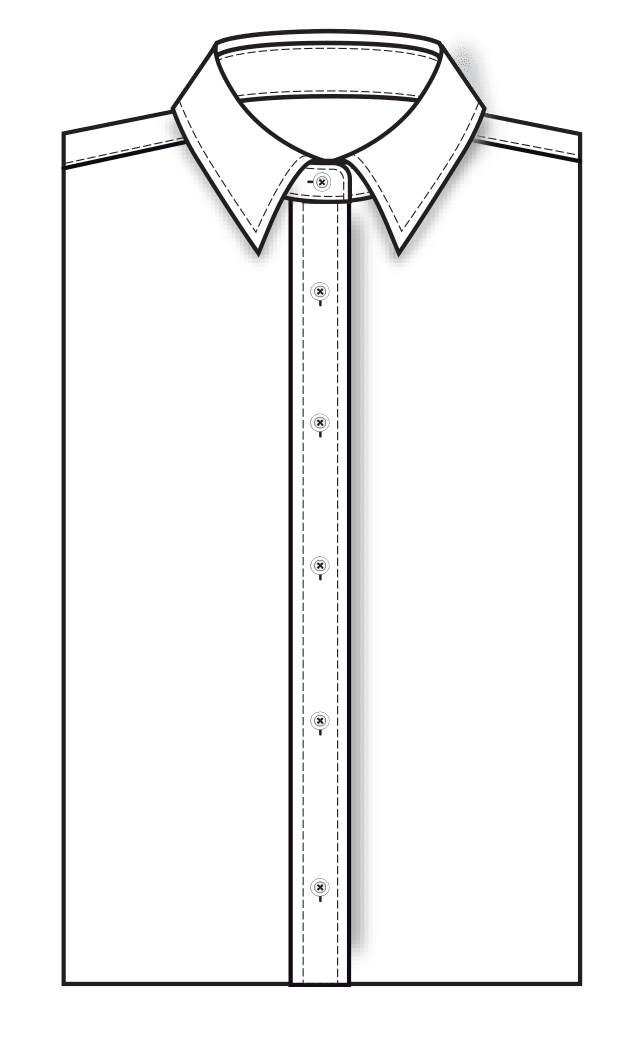 02 Placket Womens Shirt Front Style Diagram
