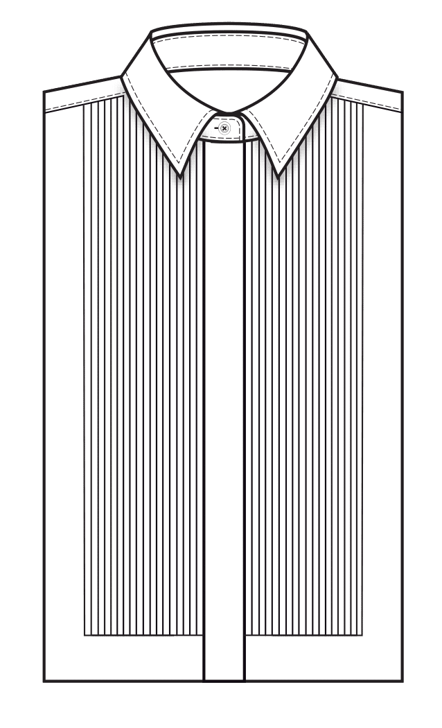 04 0.25 Pleats with Hidden Buttons Womens Shirt Front Style Diagram