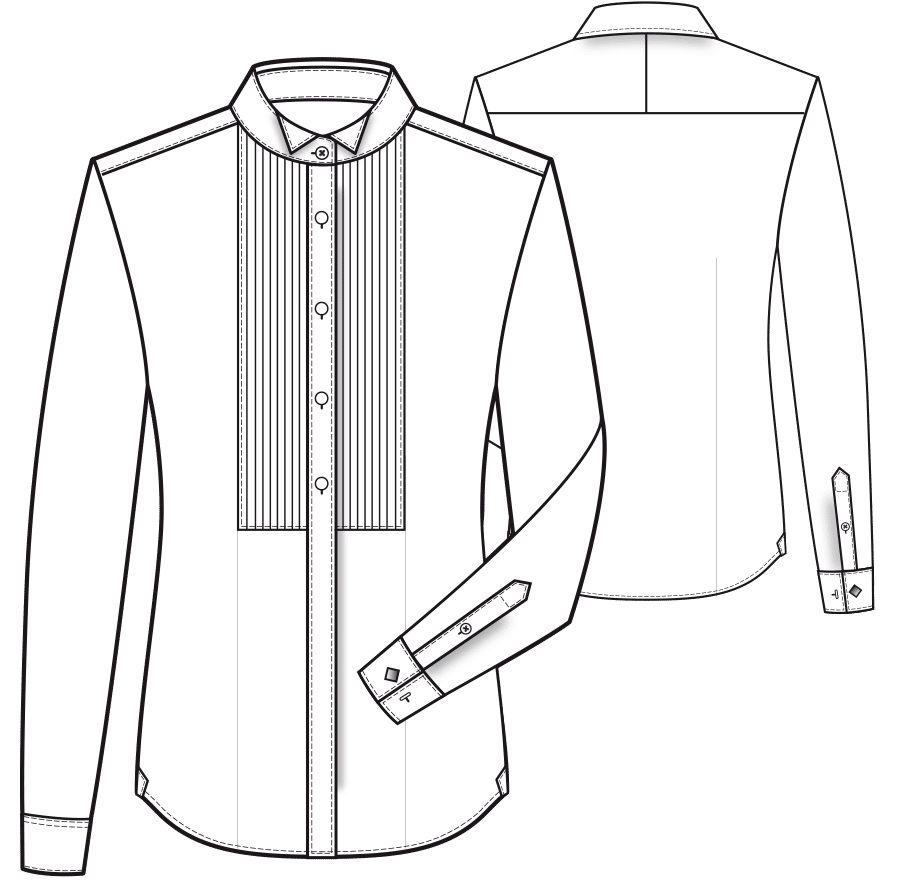 04 Tuxedo Collar Womens shirt front