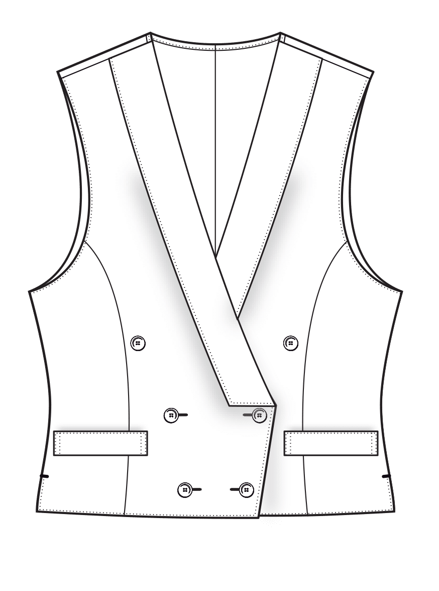 07 Double Breasted Angled Shawl