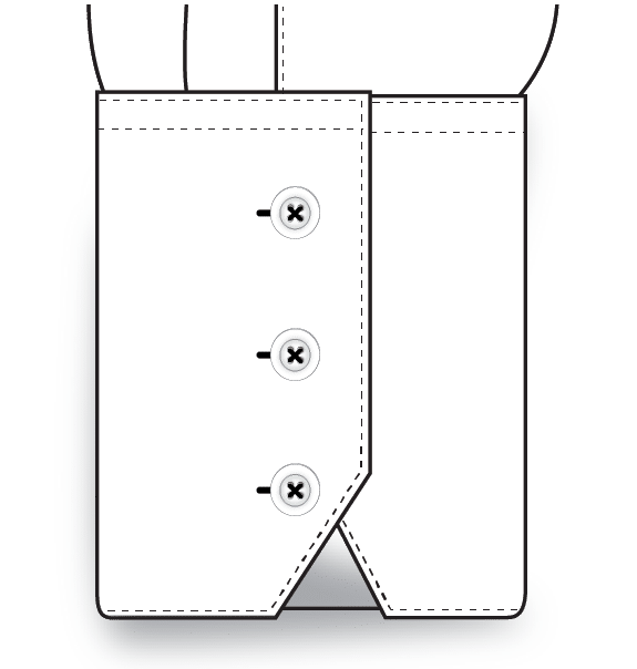 10 3 Button Squarepng Womens Shirt Cuff Style Diagram