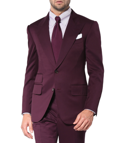 Aubergine Twill Signature Bespoke Suit
