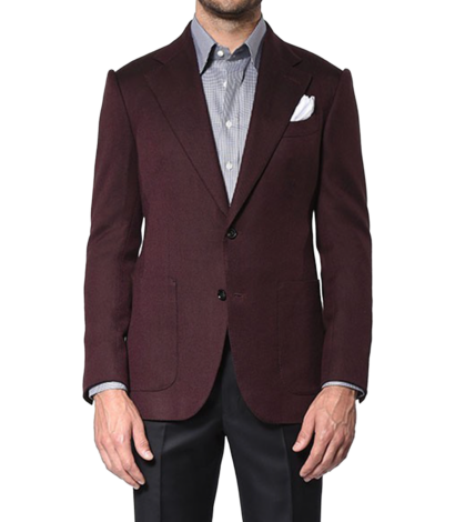 Bordeaux Large Twill Signature. two-button,-Bespoke Sport Coat