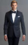 (product) Navy Blue Geo Pattern One-Button MTM Dinner Jacket