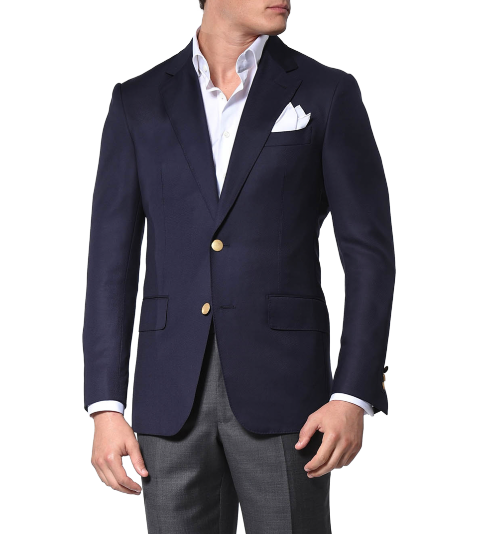 (product) Navy Hopsack Classic Bespoke Sport Coat