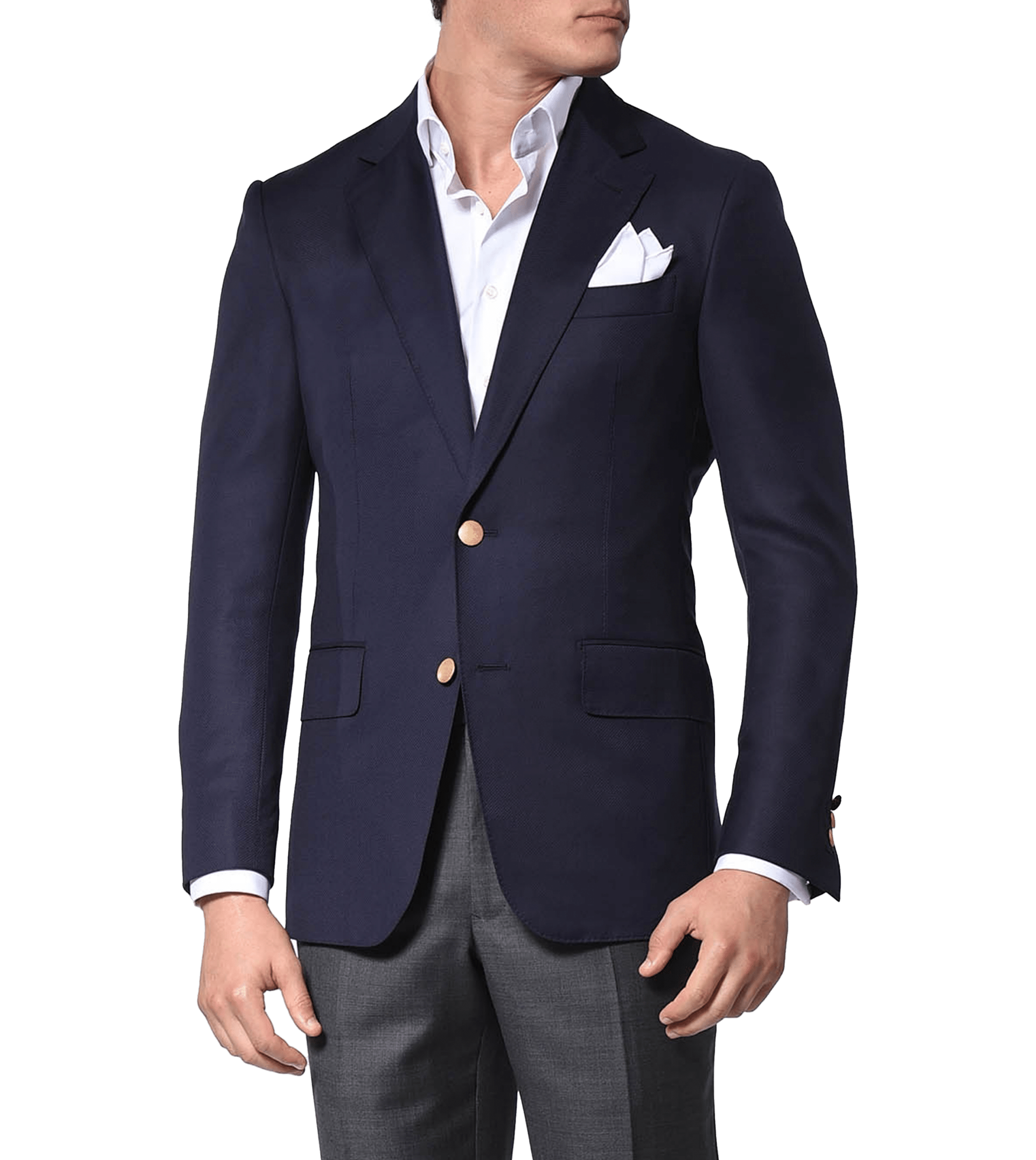 Navy Hopsack Classic Bespoke Sport Coat Michael Andrews Bespoke