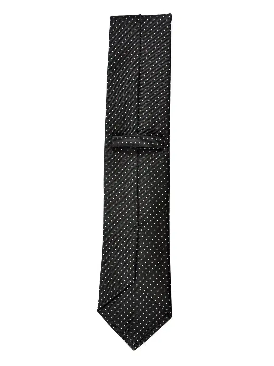 (product) Black Pin Dot Silk Tie