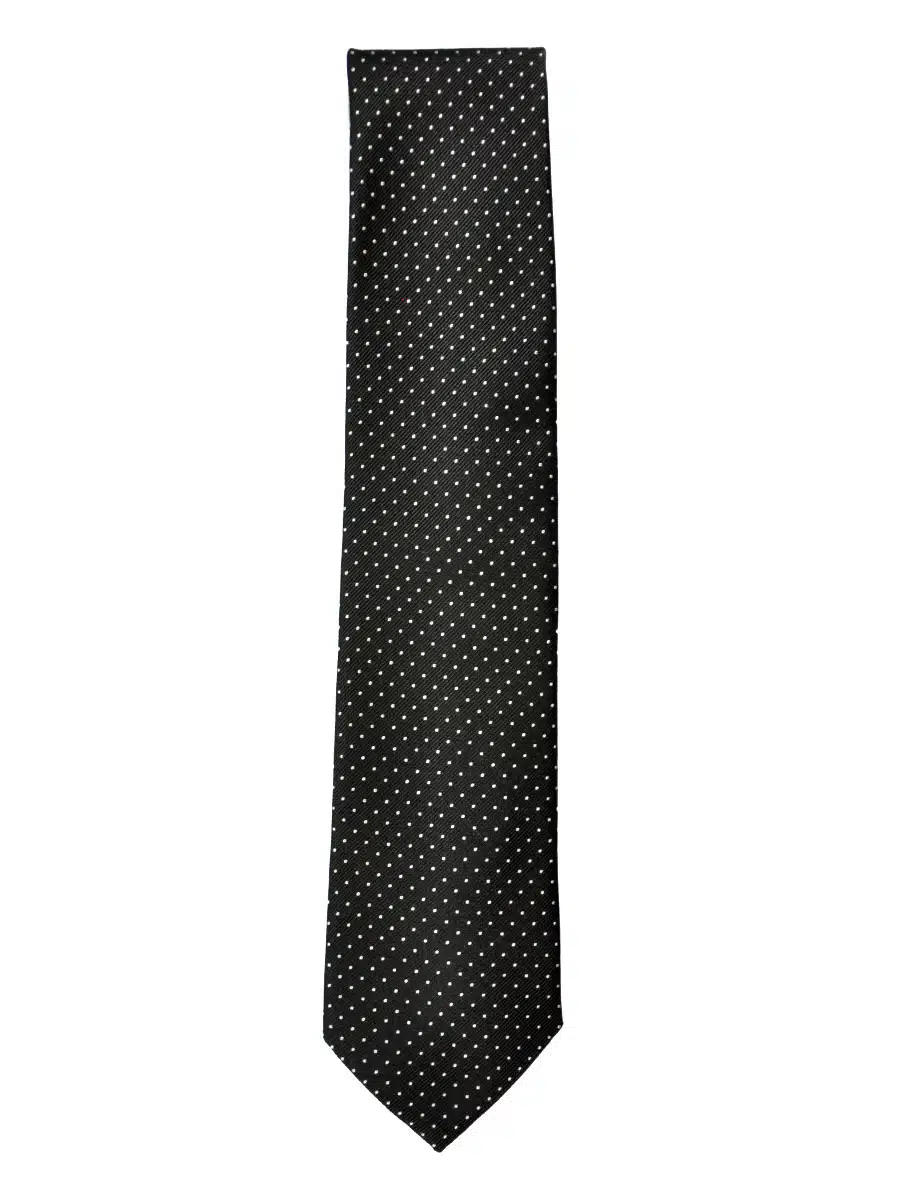 (product) Black Pin Dot Silk Tie
