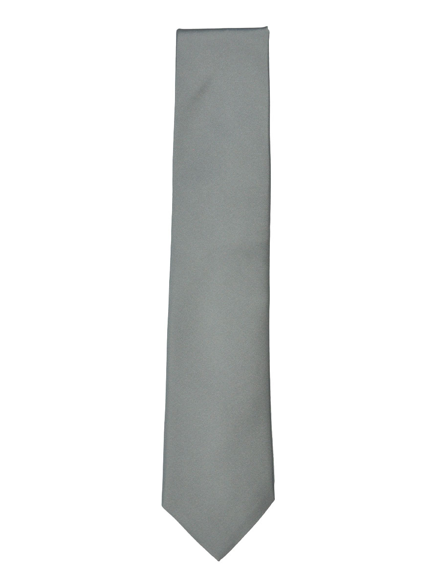(product) Silver Fine Twill Silk Tie