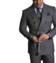 Made-to-measure Grey Herringbone with Blue Statement Stripe Suit