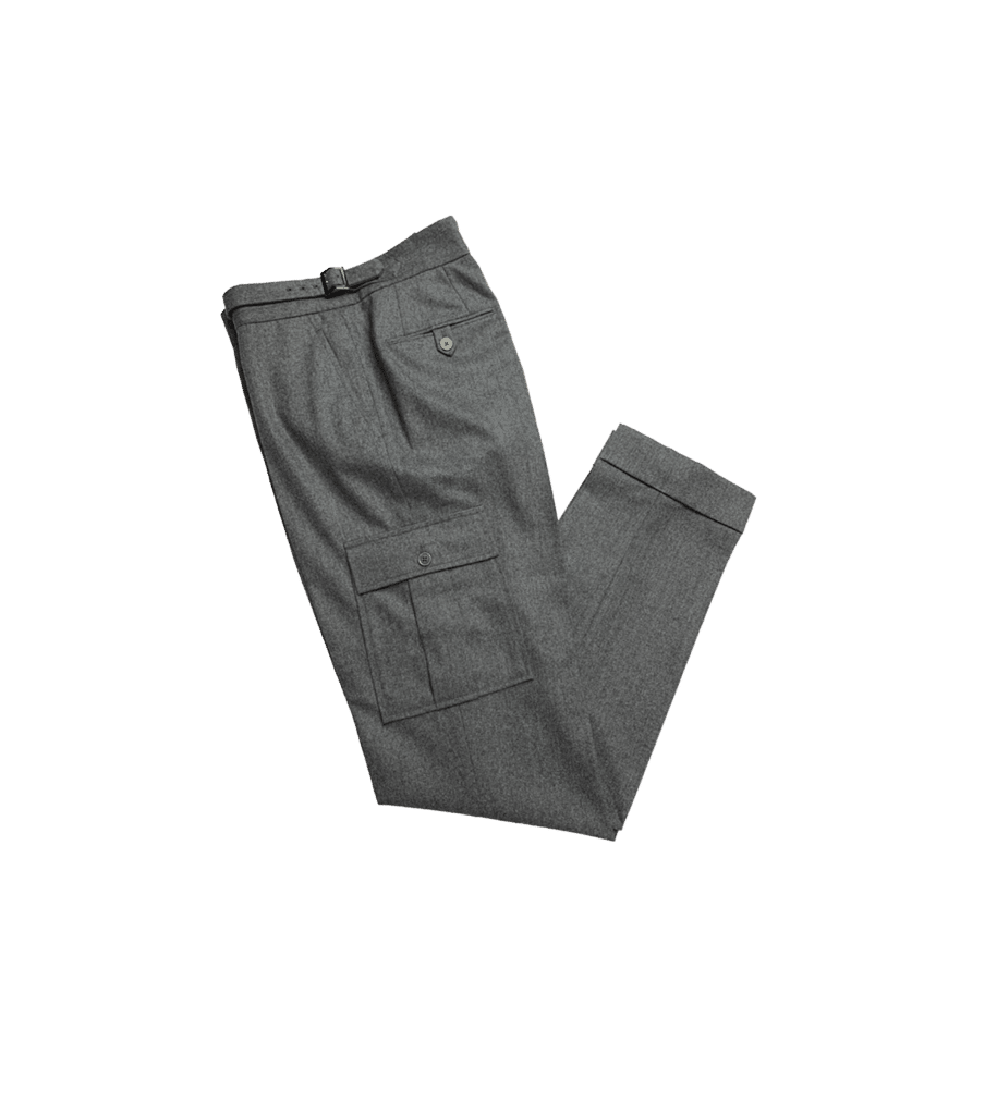 Michael Andrews Bespoke | Grey Flannel Cargo Pants