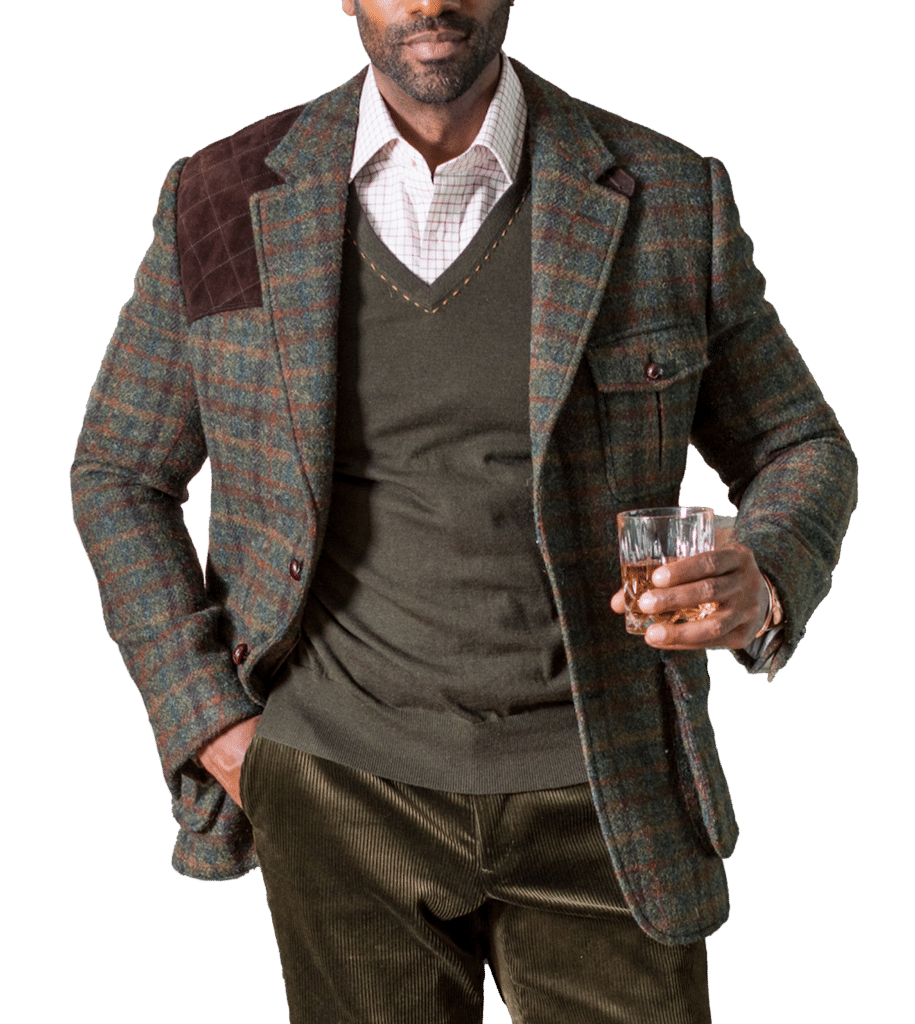 Green With Multicoloured Overchecks Shooting Jacket Green With Multicoloured Overchecks Shooting Jacket