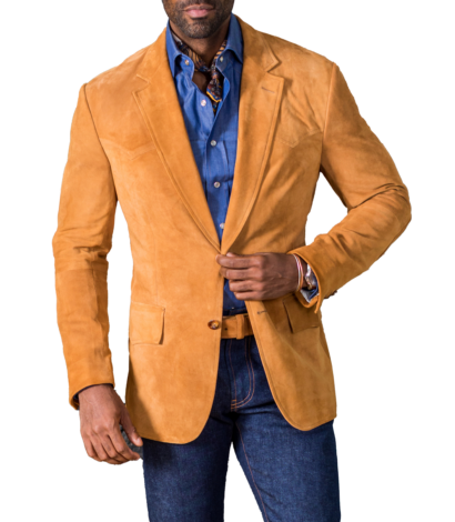 Medium Brown Lamb Suede Western Jacket