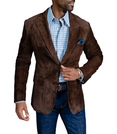 (product) Dark Brown Lamb Suede Sport Coat